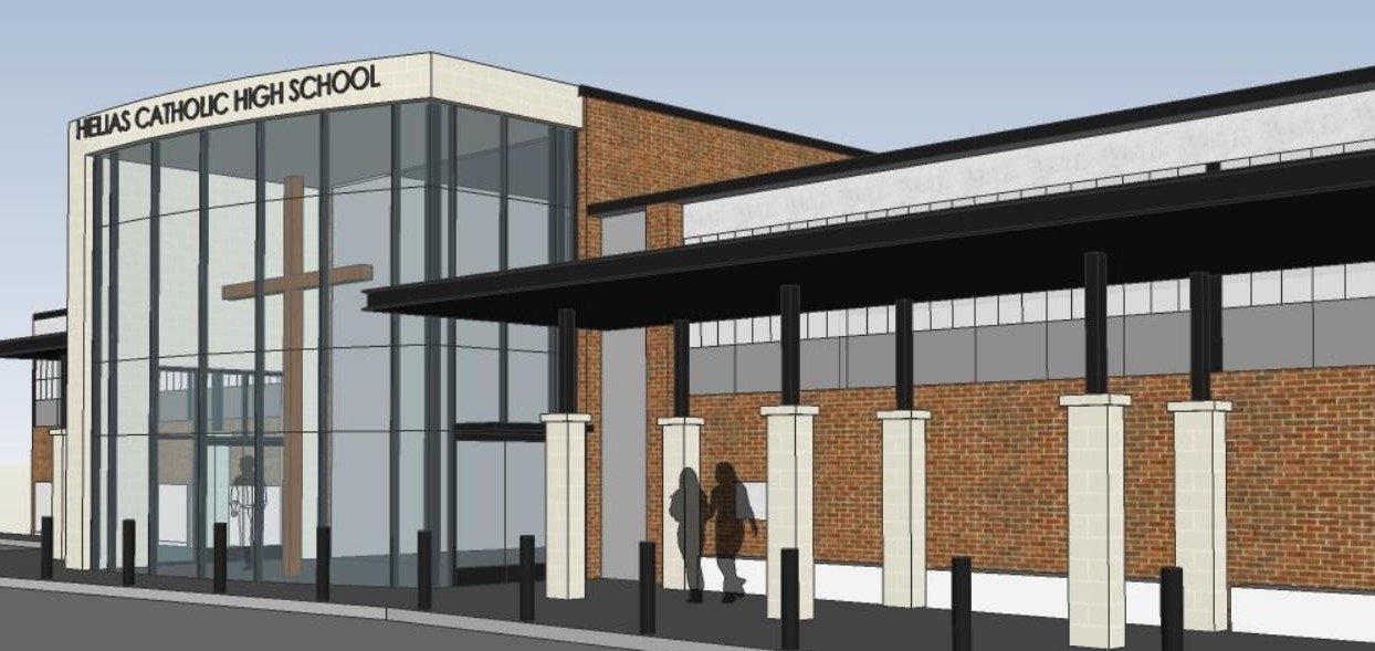 Architect's rendering on the upgraded “Crucifix Entrance” to Helias Catholic High School, 1305 Swifts Highway in Jefferson City
